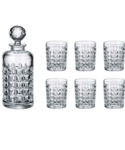 Bộ bình rượu pha lê Bohemia Diamond gồm 1 bình đựng rượu 700ml và 6 cốc 230ml